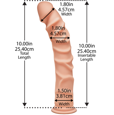 Фалоімітатор Doc Johnson The D - Ragin D - 10 Inch Without Balls - ULTRASKYN, діаметр 3,8 см