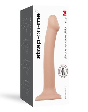 Насадка для страпона Strap-On-Me Dual Density Dildo Flesh M, диаметр 3,3см, двухслойная, гибкая