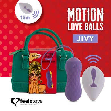 Вагинальные шарики с массажем и вибрацией FeelzToys Motion Love Balls Jivy с пультом ДУ, 7 режимов