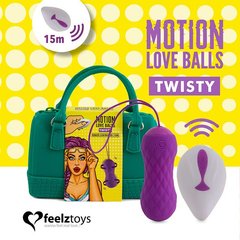 Вагінальні кульки з масажем і вібрацією FeelzToys Motion Love Balls Twisty з пультом дистанційного к