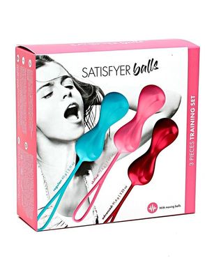 Вагинальные шарики Satisfyer Power Balls (3 пары), диаметр 3,4см, вес 60-76-92гр, с шариком внутри