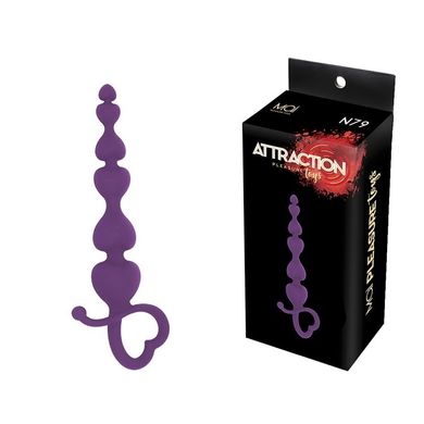 Анальные бусы MAI Attraction Toys №79 Purple, длина 18см, диаметр 3,1см