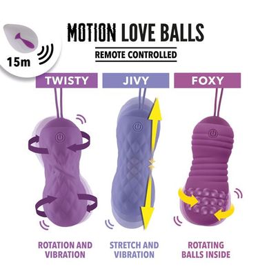 Вагинальные шарики с массажем и вибрацией FeelzToys Motion Love Balls Twisty с пультом ДУ, 7 режимов