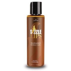 Согревающий массажный гель Sensuva - Sizzle Lips Salted Caramel (125 мл), без сахара, съедобный