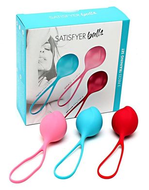 Вагинальные шарики Satisfyer Strengthening Balls (3шт), диаметр 3,8см, вес 62-82-98гр, монолитные