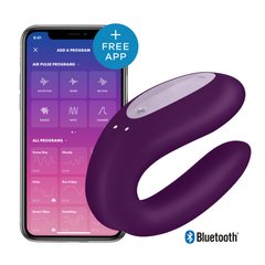 Смартвібратор для пар Satisfyer Double Joy Violet із широким кліторальним стимулятором