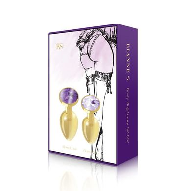 Набор металлических анальных пробок с кристаллом RIANNE S - Booty Plug Luxury Set, диаметр 3 и 3,5см