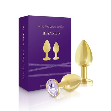 Набор металлических анальных пробок с кристаллом RIANNE S - Booty Plug Luxury Set, диаметр 3 и 3,5см