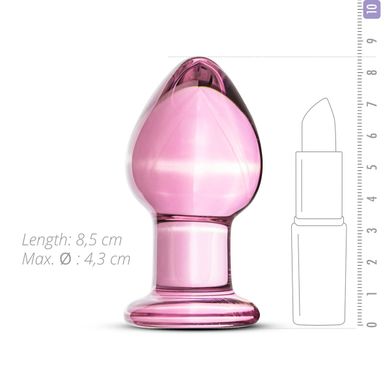 Рожева анальна пробка зі скла Gildo Pink Glass Buttplug