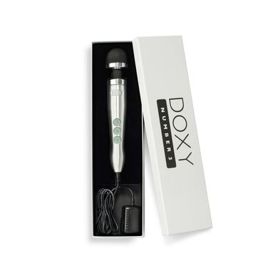 Вибромассажер DOXY Number 3 Silver, очень мощный, питание 220В, металлический корпус