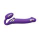 Безремневой страпон с вибрацией Strap-On-Me Vibrating Violet L, диаметр 3,7см, пульт ДУ, регулируемы