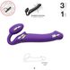 Безремневой страпон с вибрацией Strap-On-Me Vibrating Violet L, диаметр 3,7см, пульт ДУ, регулируемы