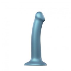 Насадка для страпона Strap-On-Me Mono Density Dildo Blue M, диам. 3,3см, однослойный силикон, гибкий