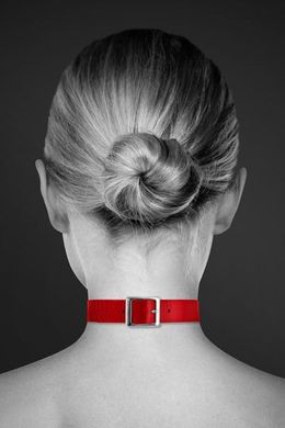 Чокер з кільцем для повідця Bijoux Pour Toi - FETISH Red, екошкіра