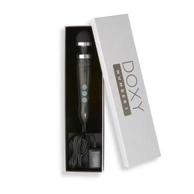 Вібромасажер DOXY Number 3 Disco Black, дуже потужний, живлення 220В, металевий корпус