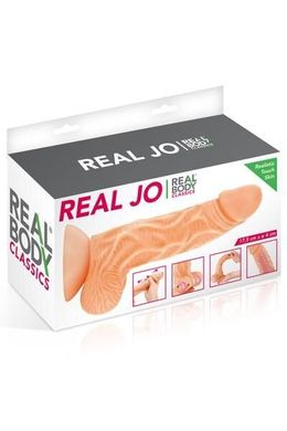 Фалоімітатор із рухомою крайньою плоттю Real Body — Real JO, діаметр 4 см, TPE