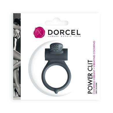 Ерекційне кільце Dorcel Power Clit Black V2 з вібрацією та язичком з щіточкою