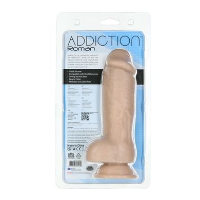 Реалістичний фалоімітатор ADDICTION Roman 8″ Girthy Dong, довжина 22 см, діаметр 6 см