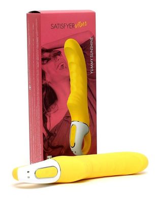 Мощный вибратор Satisfyer Vibes Yummy Sunshine с гибким стволом и стимулирующим рельефом