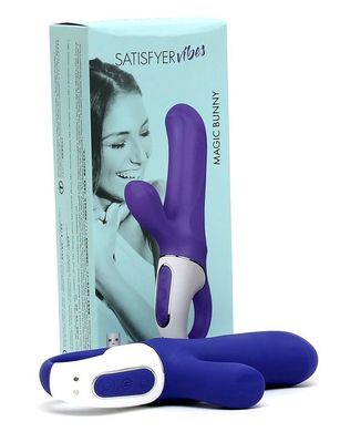 Мощный вибратор-кролик Satisfyer Vibes Magic Bunny, два мотора, литой силикон, 12 режимов работы