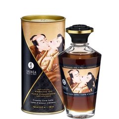 Розігрівальна олія Shunga Aphrodisiac Warming Oil – Creamy Love Latte (100 мл) без цукру, смачна