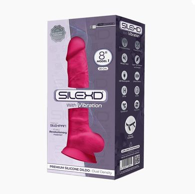 Фалоімітатор з вібрацією SilexD Vetus Vibro Pink (MODEL 1 size 8in), двошаровий, діаметр 4,2см