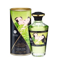 Розігрівальна олія Shunga Aphrodisiac Warming Oil – Midnight Sorbet (100 мл) без цукру, смачна