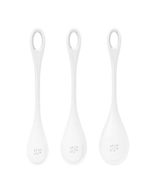 Набор йони бусин Satisfyer Yoni Power 1 White, диаметр 2-2,5-3см, вес 22-46-74гр