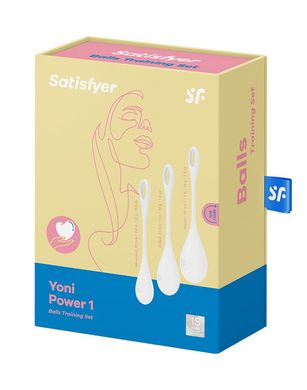 Набір йоні намистин Satisfyer Yoni Power 1 White, діаметр 2-2,5-3см, вага 22-46-74гр