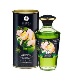 Органічна олія, що зігріває Shunga Aphrodisiac Warming Oil – Exotic green tea (100 мл) без цукру