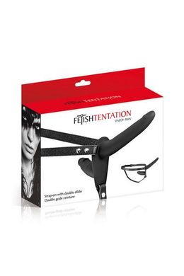 Двойной страпон Fetish Tentation Strap-On with Double Dildo Black