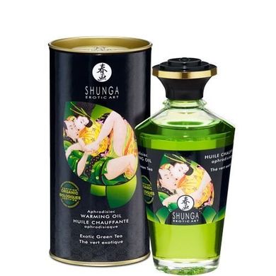 Органическое cогревающее масло Shunga Aphrodisiac Warming Oil - Exotic green tea (100 мл) без сахара