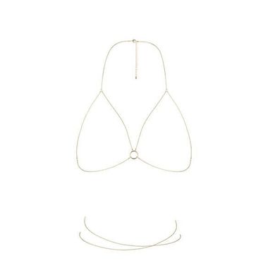 Цепочка портупея Bijoux Indiscrets Magnifique Bra Chain - Gold, украшение на тело