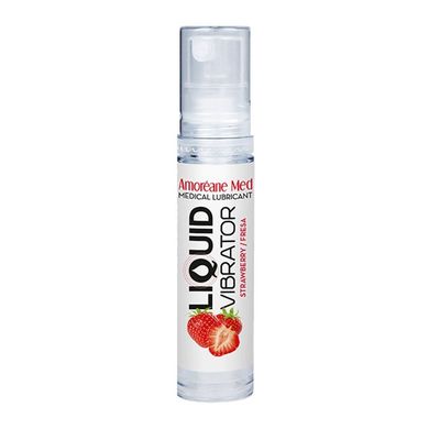 Лубрикант с эффектом вибрации Amoreane Med Liquid Vibrator Strawberry (10 мл)