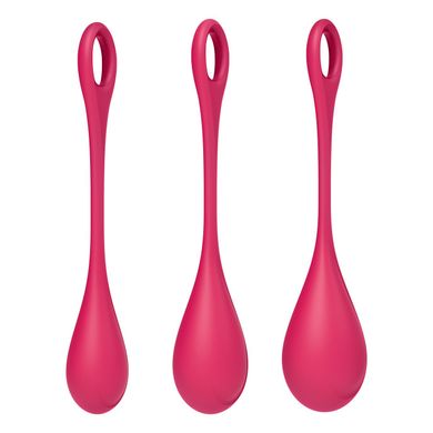 Набір йоні намистин Satisfyer Yoni Power 1 Red, діаметр 2-2,5-3см, вага 22-46-74гр