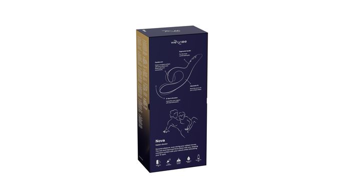 Смарт вибратор-кролик We-Vibe Nova Midnight Blue, эргономичный, регулируемый угол наклона ствола