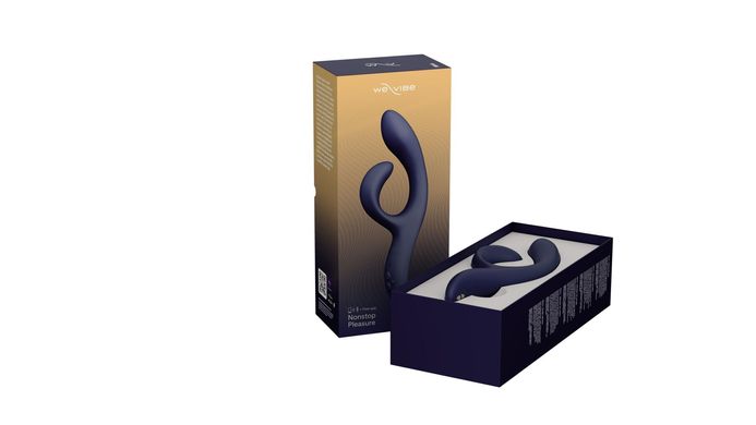 Смарт вибратор-кролик We-Vibe Nova Midnight Blue, эргономичный, регулируемый угол наклона ствола