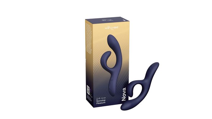 Смарт вибратор-кролик We-Vibe Nova Midnight Blue, эргономичный, регулируемый угол наклона ствола