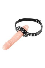 Кляп с двойным фаллоимитатором Fetish Tentation Double Penis Gag Flesh