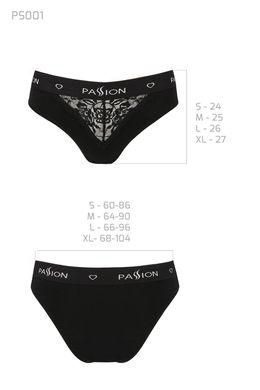 Трусики з широкою гумкою і мереживом Passion PS001 PANTIES black, size M