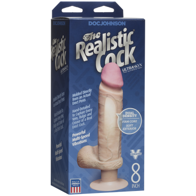 Фалоімітатор Doc Johnson The Realistic Cock 8 inch ULTRASKYN, діаметр 5,1 см, плавне регулювання