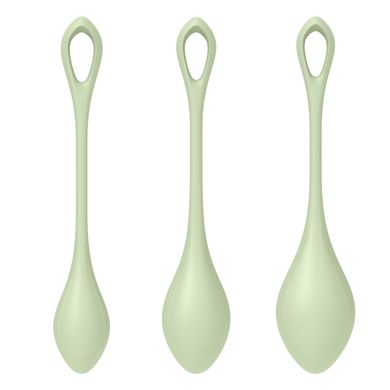 Набор йони бусин Satisfyer Yoni Power 2 Light Green, диаметр 2-2,5-3см, вес 22-44-73гр