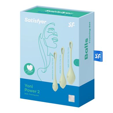 Набір йоні намистин Satisfyer Yoni Power 2 Light Green, диаметр 2-2,5-3см, вес 22-44-73гр