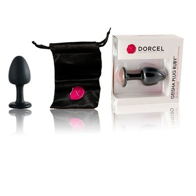 Анальна пробка Dorcel Geisha Plug Ruby з кулькою всередині, створює вібрації, макс. діаметр 3,2см M