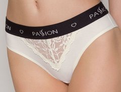 Трусики з широкою гумкою і мереживом Passion PS001 PANTIES ecru, size L