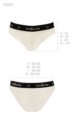 Трусики с широкой резинкой и кружевом Passion PS001 PANTIES ecru, size L