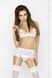 Комплект белья OFELIA SET OpenBra white S/M - Passion: стринги, открытый лиф, широкий пояс