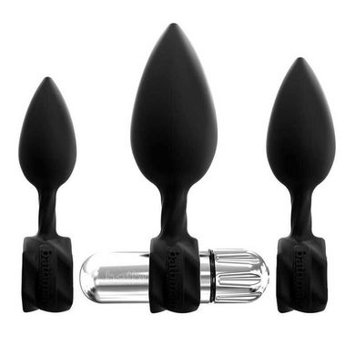 Набор анальных вибропробок Bathmate Anal Training Plugs VIBE, диаметр 2,5см - 3,1см - 3,8см