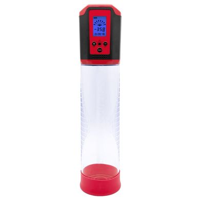 Автоматична вакуумна помпа Men Powerup Passion Pump Red, LED-табло, перезаряджувана, 8 режимів