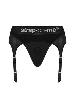 Трусы для страпона с подвязками для чулок Strap-On-Me REBEL HARNESS - XL